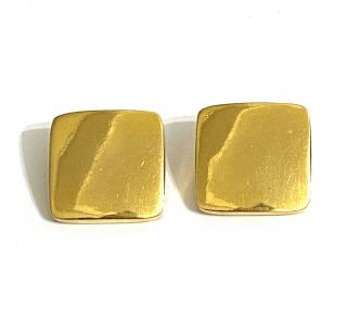 Vintage Gorgeous Modernist Yves Saint Laurent Ysl Gold Tone Earrings