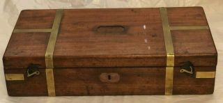 Antique Civil War Era Medical Box (no Instruments) Wood With Brass Trim
