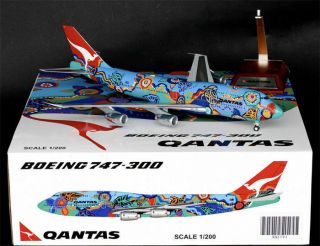 1:200 Inflight / Jc Wings Qantas Boeing 747 - 300 " Nalanji Dreaming " Vh - Ebu Rare