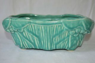 Vintage Mccoy Art Pottery Vase Planter Blue Green 8 " X 3 " High,