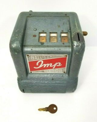 Vintage Imp Ball Gum Vendor 1 Cent Cigarette Trade Slot Machine