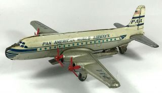 Rare Vintage Pan Am American World Airways Paa N10317 Tin Litho Toy Plane