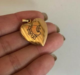 Vintage Gold Filled Heart Shaped Locket Pendant