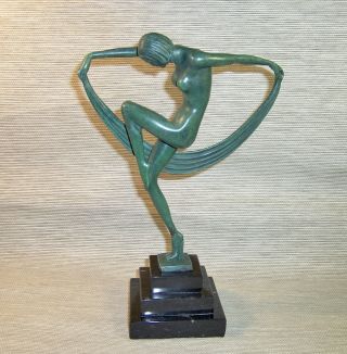 Art Deco Nude Scarf Dancer 11 " Statuette