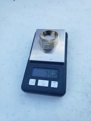 Vintage Mens 10k Gold Ring Diamond Center Stone Estate Find