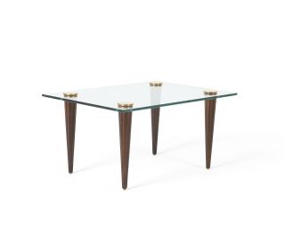 Gilbert Rohde Art Deco Glass Brass Side End Table Mid Century Modern