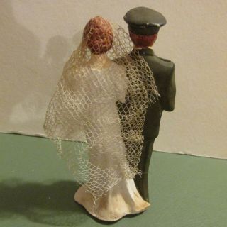 VINTAGE WEDDING CAKE TOPPER WITH U.  S.  SOLDIER AND HIS BRIDE 2
