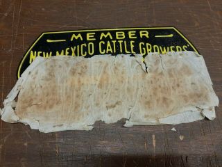 Member Mexico Cattle Growers Embossed License Plate Topper Sign Farm Cow