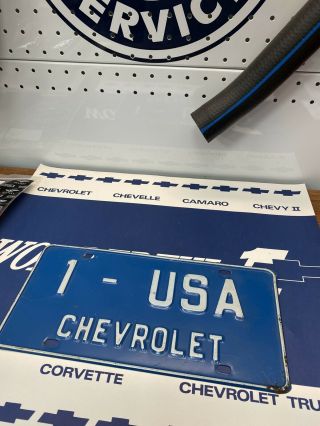 Very Rare Vintage Chevrolet Dealer 1 - Usa Steel License Plate Tag 1960 