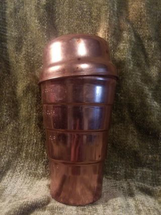 Vintage Copper Color Aluminum 1 Cup Measuring Flour Shaker W/lid