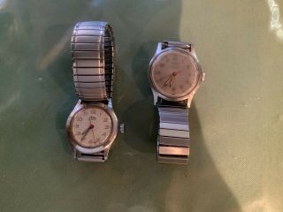 2 Vintage Military Style Stainless Steel Watches - Croton Aquamedico & Medana (b)