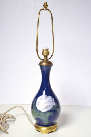 Early 20С Antique Cobalt Copenhagen Porcelain Vase Lamp model 2134 51 2