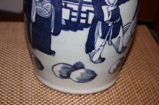 Chinese Blue & White Porcelain Pottery Vase Religious Scholars Men Elderly Asian 3