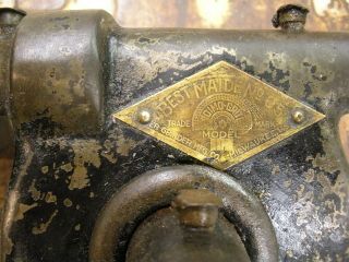 Vintage Best Made 5 Hand Crank Bench Mounted Grinder Grinding Tool,