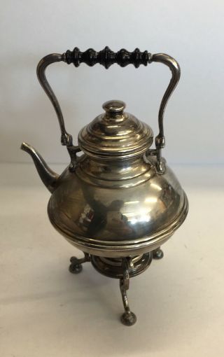 Vintage Miniature Solid Silver Kettle Teapot On Stand 59.  5g 11.  5cm In Height