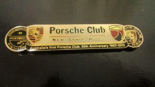 Official And Very Rare Porsche Car Club Of South Wales Hood Badge Emblem