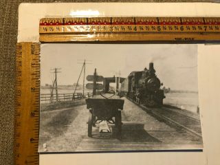 Vintage Photo Boston & Maine Railroad Train And Cart At Newington Nh