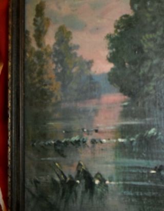 Vintage Oil Painting,  England River Scene