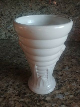 Vintage White Mccoy Pottery Vase