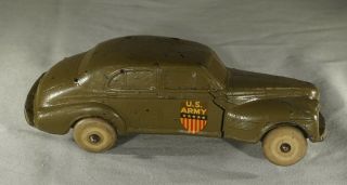 Vintage Antique Auburn Rubber U.  S.  Army Car 6 " Long (inv.  No.  5934)