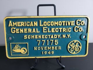Rare American Locomotive & General Electric 77175 Builders Plate,  Cwi 257