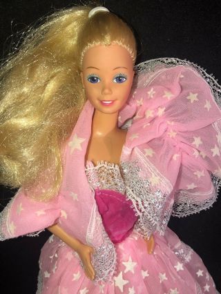 Vintage 1985 Dream Glow Barbie Doll Mattel 2248 Gown Stole Tlc Superstar