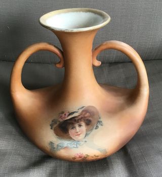 Vintage Warwick Ioga Pottery Vase Signed M.  1 Vintage Theme 2 Handled