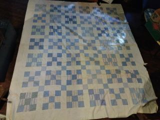 Vintage Antique Patchwork Quilt Summer Weight Finished Old Cotton Materials