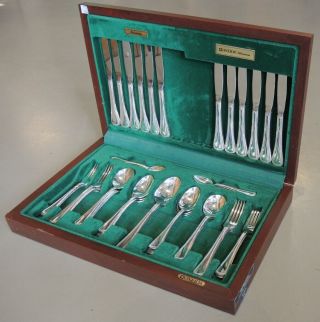Vintage Silver Plate Community Patrician Cutlery Set For 6 People With Canteen