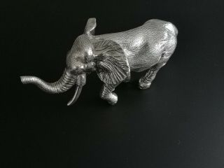 Top Quality Cast Solid Silver Bull Elephant Statue Camelot Silver Sheffield 2014