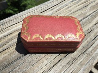 Antique Pink Gold Leather Cartier Jewelry Box 1930’s Empty