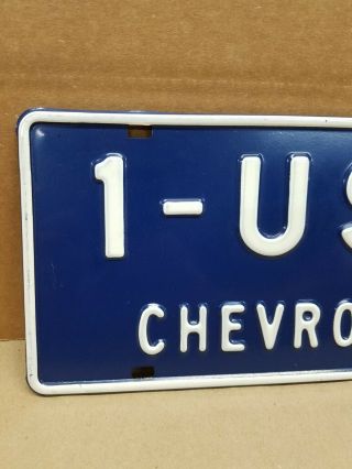Very Rare Vintage Chevrolet Dealer 1 - USA Steel License Plate Tag 1960 ' s 3
