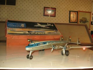 Tippco Constellation Klm Propellor Airliner Tin Airplane Friction Toy