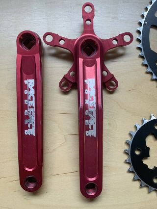 Vintage Race Face Forged Red Anodized Mountain Bike Crankset 175mm Mtb Cranks