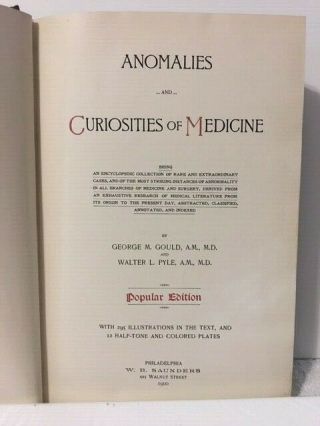 Rare Antique Medical Book ANOMALIES AND CURIOSITIES Of MEDICINE 1900 2