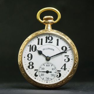 1900 Illinois Sangamo 23 Jewel 16s Rare Salesman Sample Railroad Pocket Watch Nr