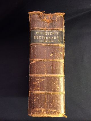 Noah Webster American Dictionary Of The English Language Antique 1852 Leather