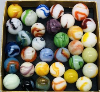 Akro Agate Alley Christensen Marbles Vintage Swirl Marbles Mixed Makers