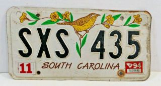 Vtg 1994 South Carolina State Bird License Plate Tag Crafts,  Decor Auto Sxs 435