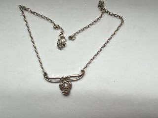 Vintage Clj 925 Mark Sterling Silver Mackintosh Silver Necklace - 36cm