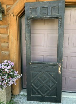 Antique Vintage Victorian Wood Door Carved Panel