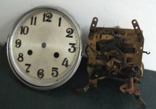 Vintage Haller 12cm Clock Movement With & Face/hands/key