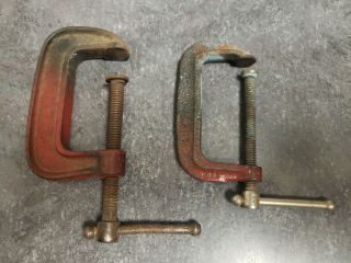 2 - Vintage 2 " C Clamps Judd 2,  Made In Usa