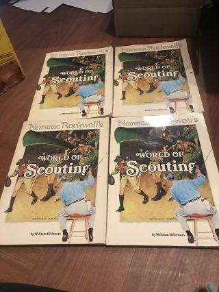(4) Vintage Norman Rockwell’s World Of Scouting Book By William Hillcourt Soft