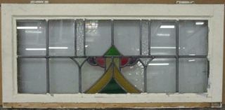 Old English Leaded Stained Glass Window Transom Stunning Abstract 33 " X 15.  5 "