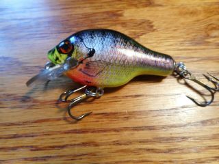 Vintage Bagley Small Fry Shad Balsa Wood Fishing Lure - Bream On Chartreuse