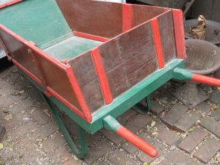 Antique Large Painted Wheel Barrow for your Garden 3