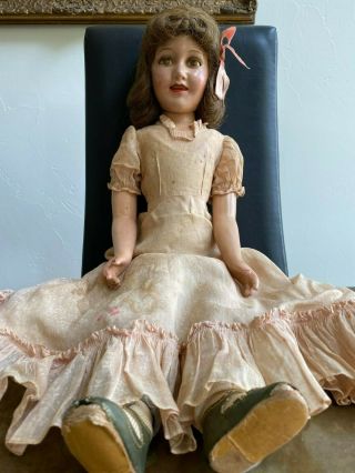 Very Rare - 1938 Ideal Doll 25 " Deanna Durbin Doll In Orig.  Outfit,  Human Hair