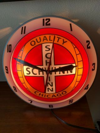 Schwinn Quality Chicago Adveritising Double Bubble Light Up Clock