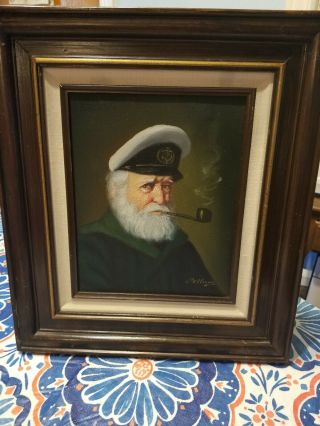 Vintage - David Pelbam Painting Sea Captain - Oil On Canvas - Portrait